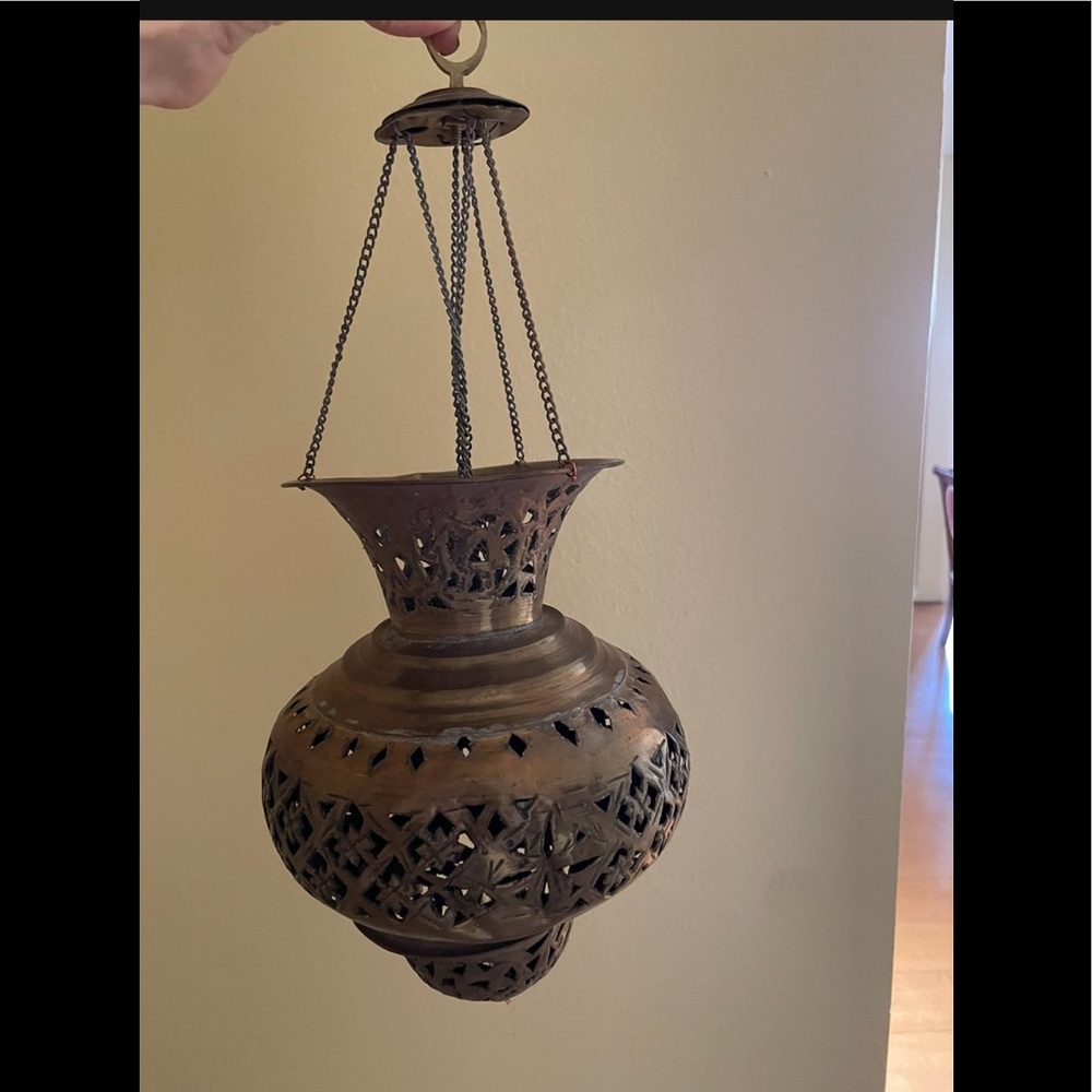 Antique brass chandelier